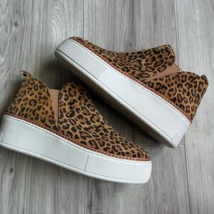 J Slides Leopard Print Platform Shoes
